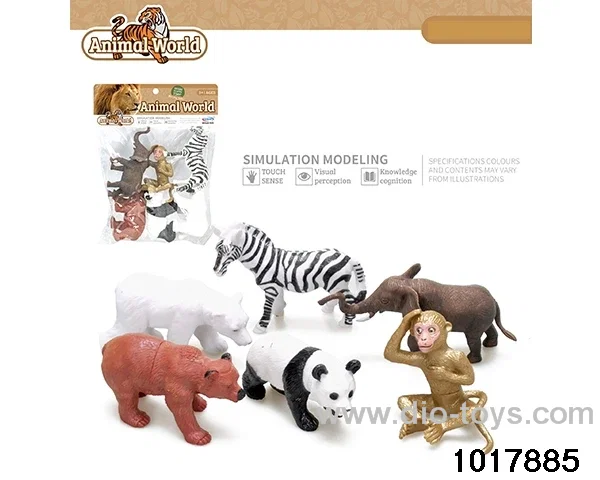 6pcs Forest Animals in PP bag with header
