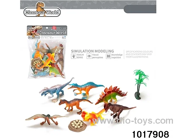 9pcs Dinosaur set in PP bag with header
