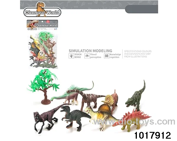 9pcs Dinosaur set in PP bag with header