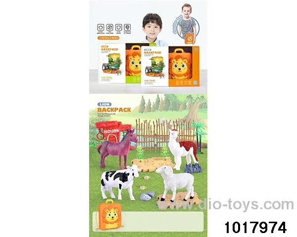 Farm animal scene set in window box