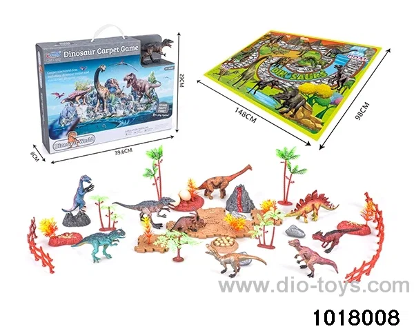 44pcs Dinosaur scene in color box
