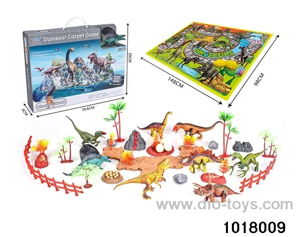 44pcs Dinosaur scene in color box