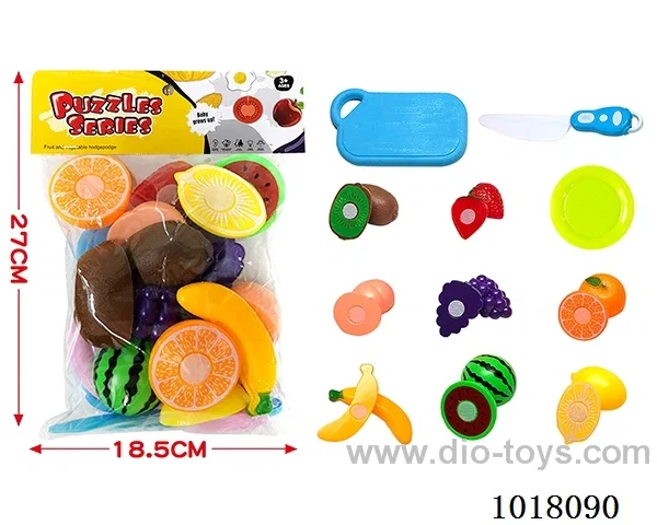 19pcs Fruit cutting toy in PP bag with header