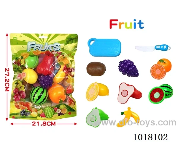 16pcs Fruit cutting toy in Self-supporting zipper bag