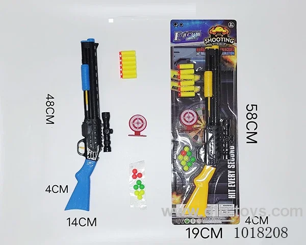 EVA SOFT BULLET TABLE TENNIS GUN SET  IN BLISTER CARD