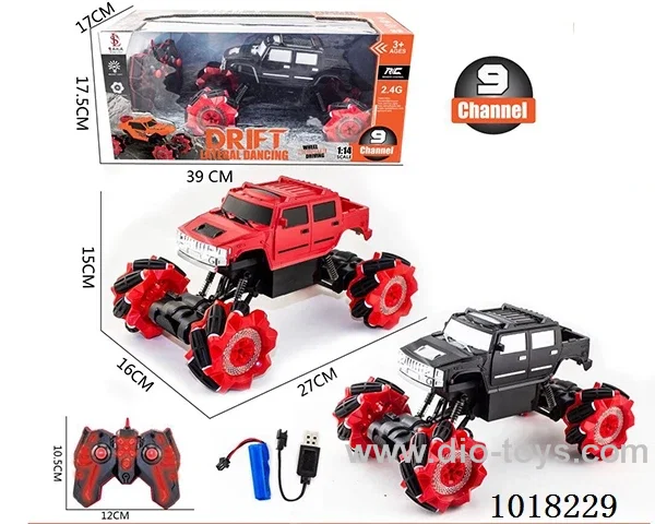 1:14 9ch RC Pickup stunt car 2color mixed loading in window box