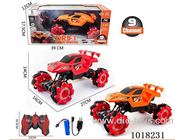 1:14 9ch RC Racing stunt car 2color mixed loading in window box