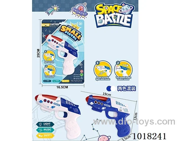 space gun with light &music 3color mixed loading in Blister with insert