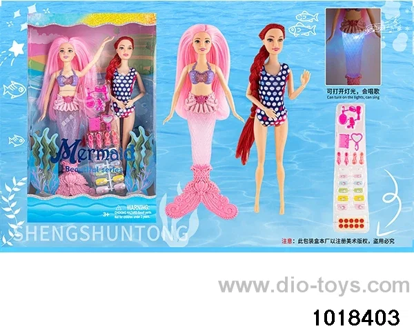 13-inch light music doll set in window box