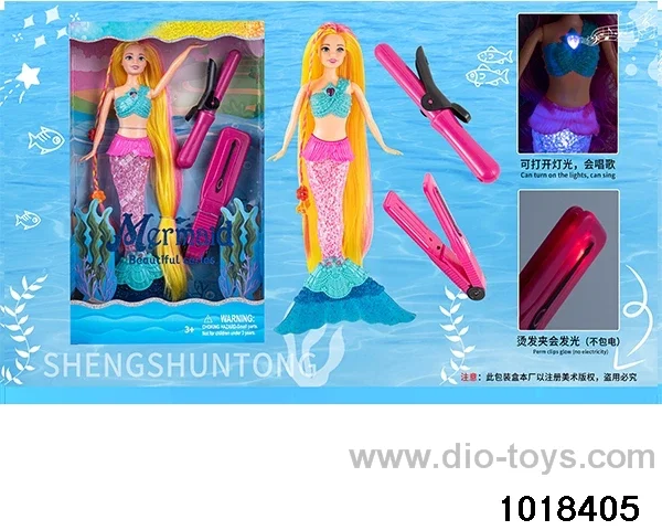 14-inch light music doll set in window box