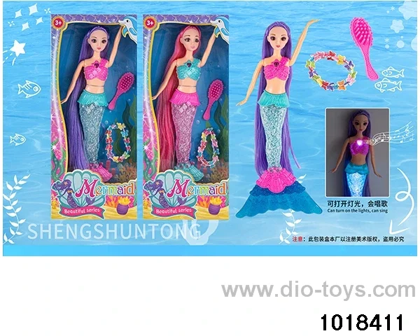 14-inch light music doll set in window box