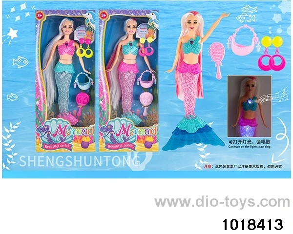 14-inch light music doll set in window box