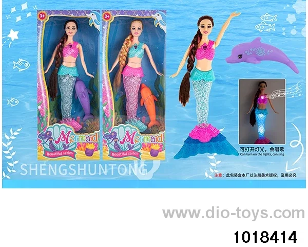14-inch light music doll set in window box