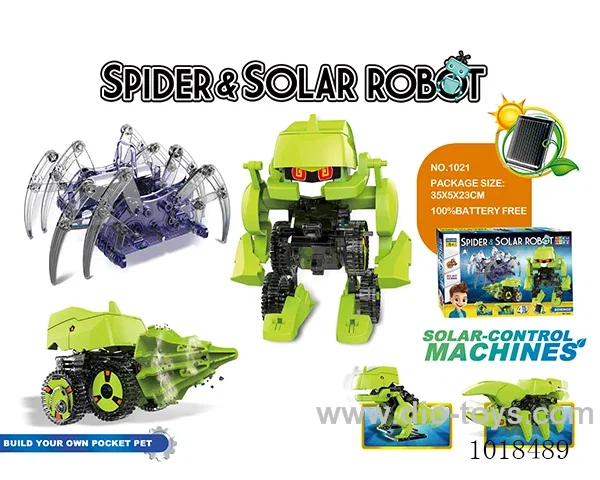 Spider robot and solar 4 in 1 dinosaur robot in color box