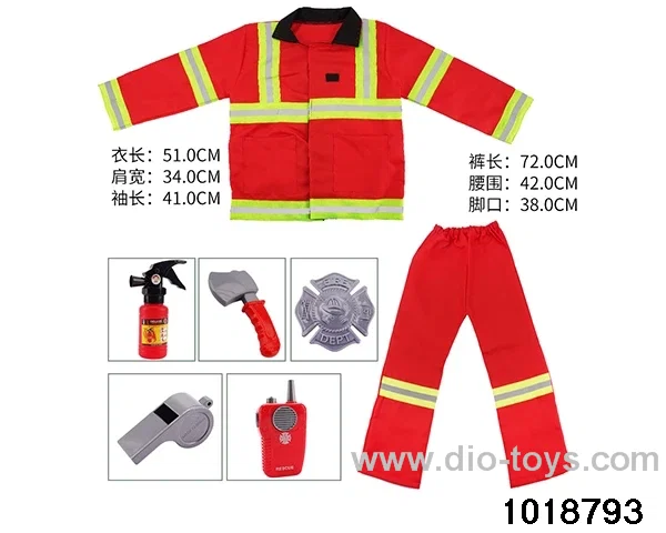 Fire protection suit with walkie talkie in PP bag with header