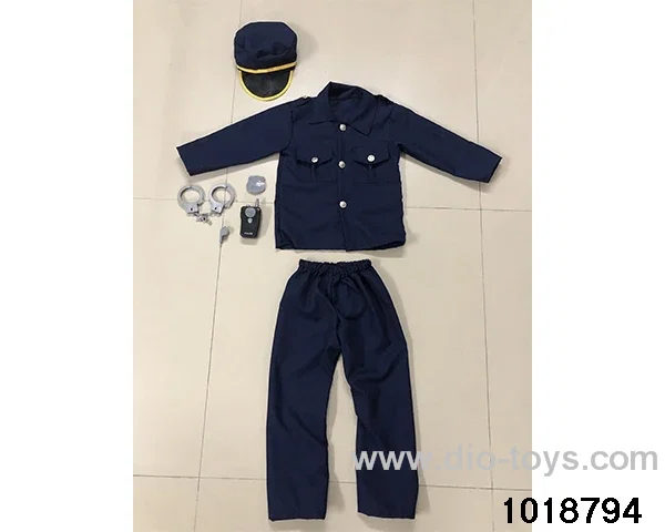 Police suit with walkie talkie in PP bag with header