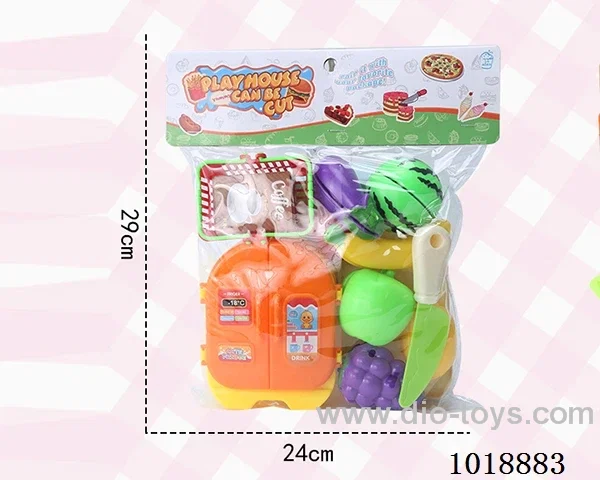 Fruit cutting toy in PP bag with header