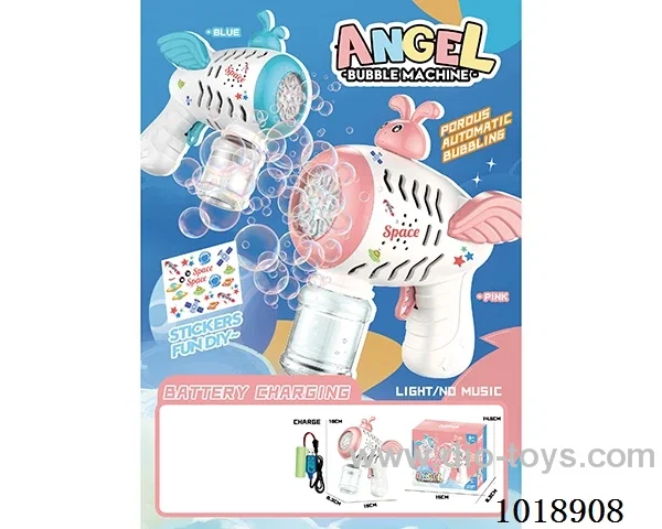 10-hole bubble gun with light include battery 2color mixed loading in color box