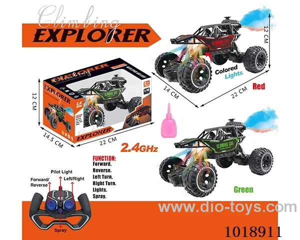 2.4G 4ch RC car with light&spray not include battery 2color mixed loading in window box