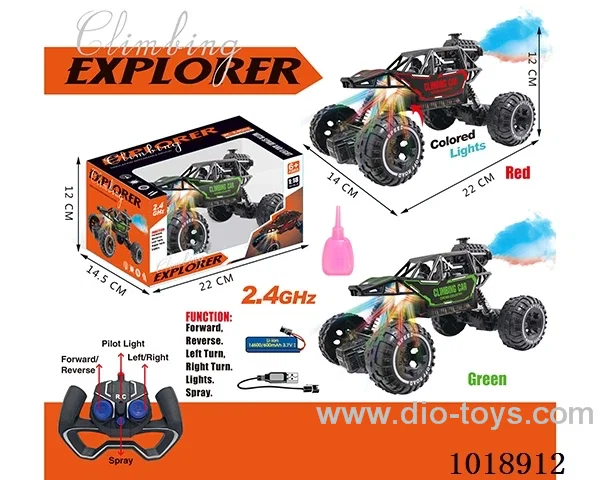 2.4G 4ch RC car with light&spray include battery 2color mixed loading in window box