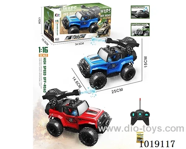 1:16  5ch water bomb RC car with light not include 2color mixed loading in window box