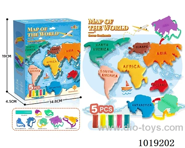 map of the world colored mud in color box