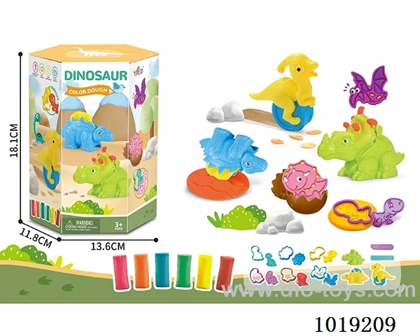 dinosaur colored mud in color box