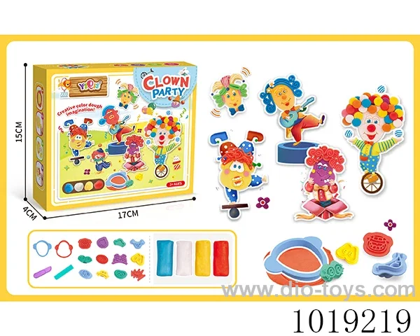 clown party Colored mud in color box