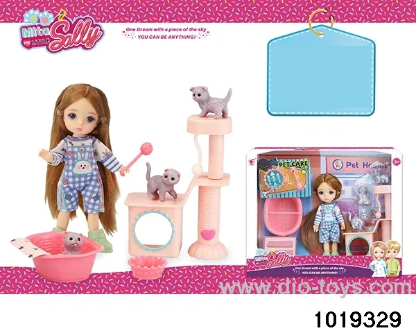 5 inch doll set in window box