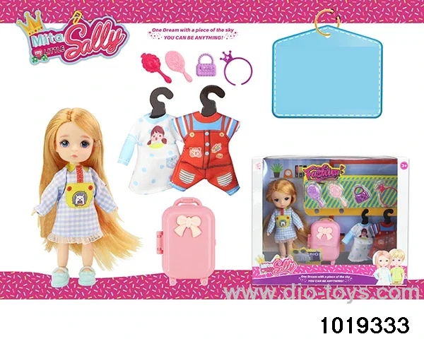 5 inch doll set in window box