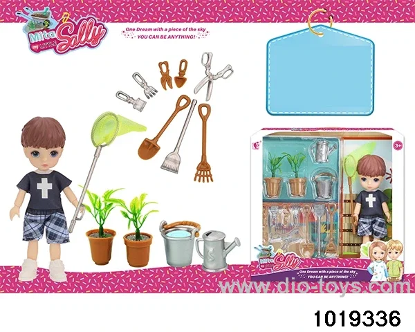 5 inch doll set in window box