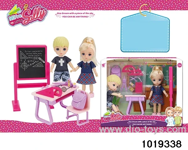 5 inch doll set in window box