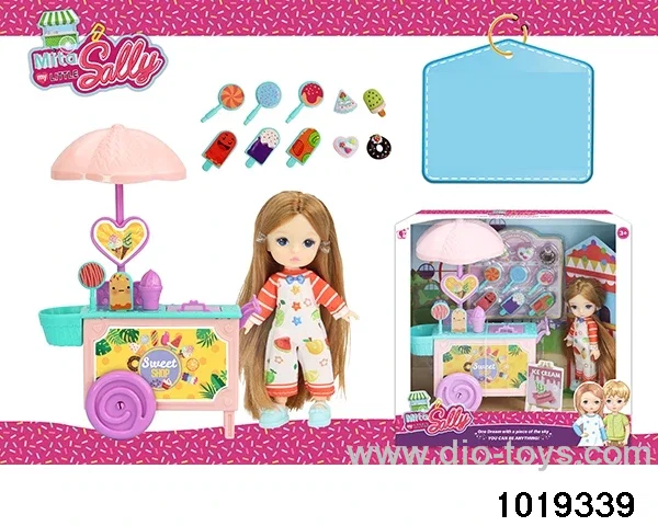 5 inch doll set in window box