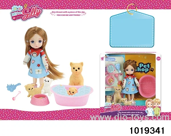 5 inch doll set in window box