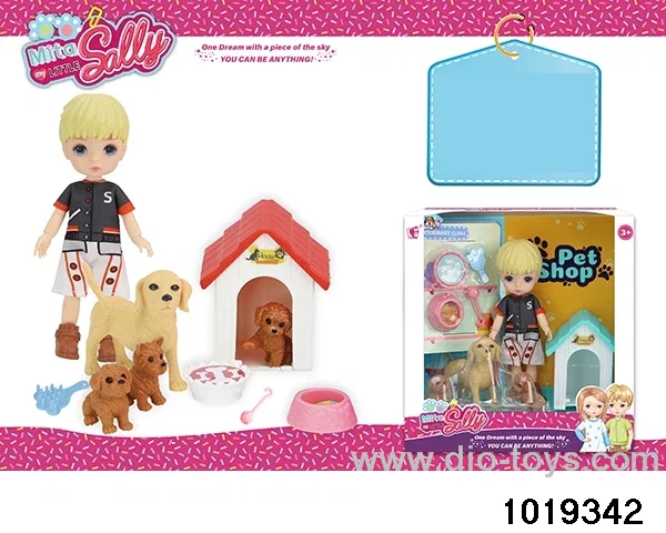5 inch doll set in window box