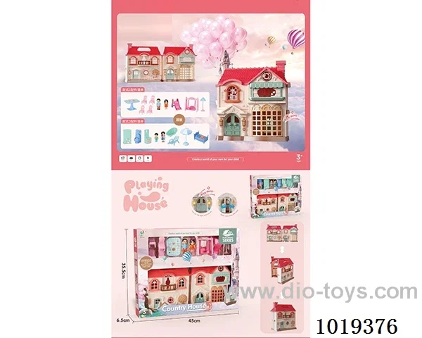 villas with light & furniture sets 2sets mixed loading include battery in window box