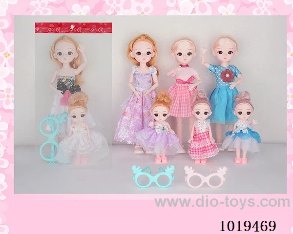 12inch doll+6inch doll 4sets mixed loading in opp bag