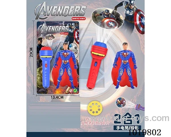 Projection flashlight with Superman strap lamp