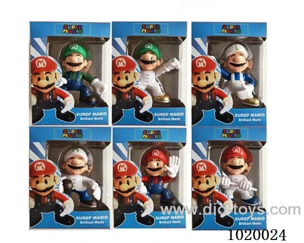 4.5inch mario doll with light 6sets mixed loading in window box
