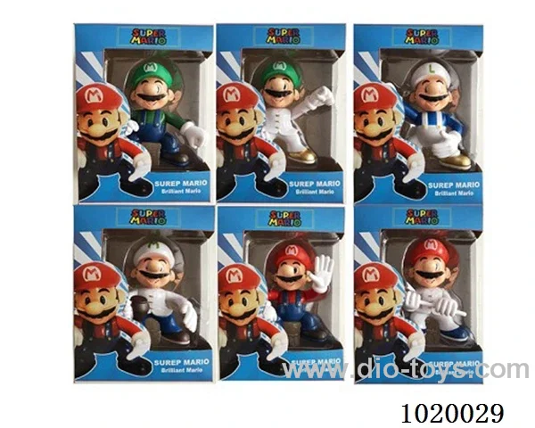 4.5inch mario doll with light 6sets mixed loadin