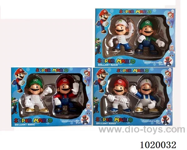 2pcs 4.5inch mario doll with light 3sets mixed loading