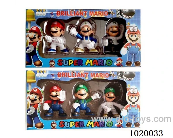 3pcs 4.5inch mario doll with light 2sets mixed loading