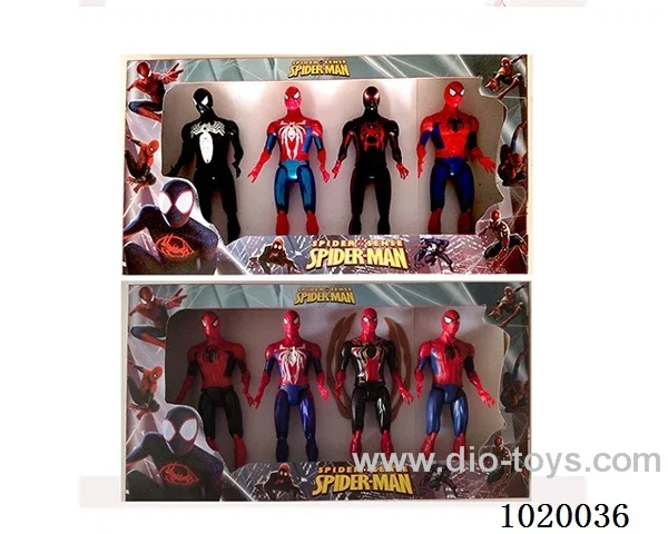 4pcs 8.5inch Spiderman with light 2sets mixed loading