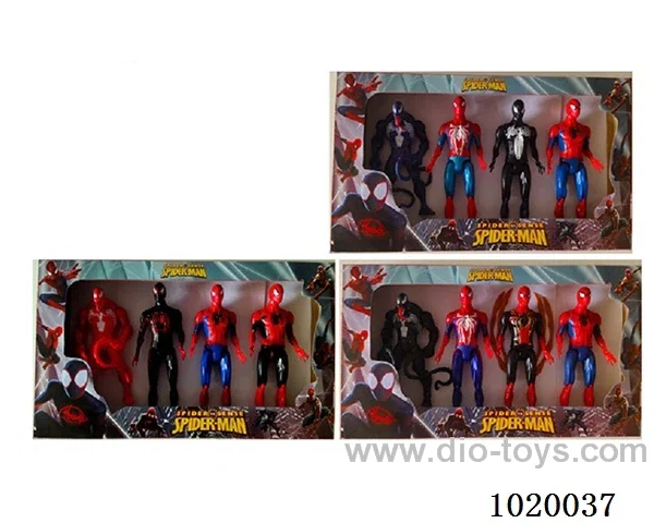 4pcs 8.5inch Spiderman with light 3sets mixed loading
