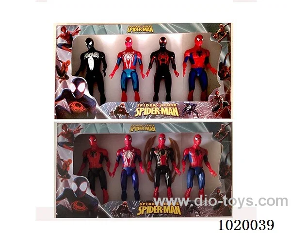 4pcs 8.5inch Spiderman with light 2sets mixed loading