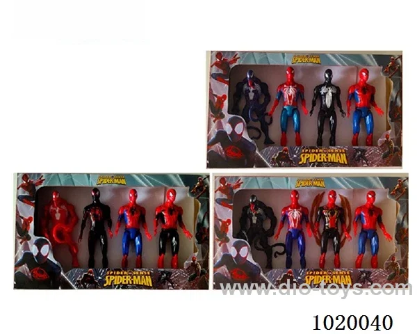 4pcs 8.5inch Spiderman with light 3sets mixed loading
