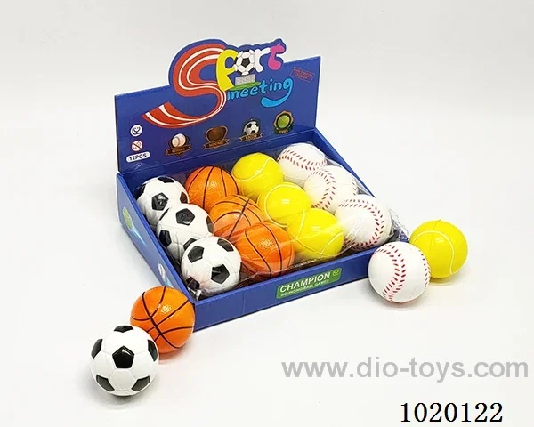 12PCS 6.3CM Bouncy Ball 4sets mixed loading in display box