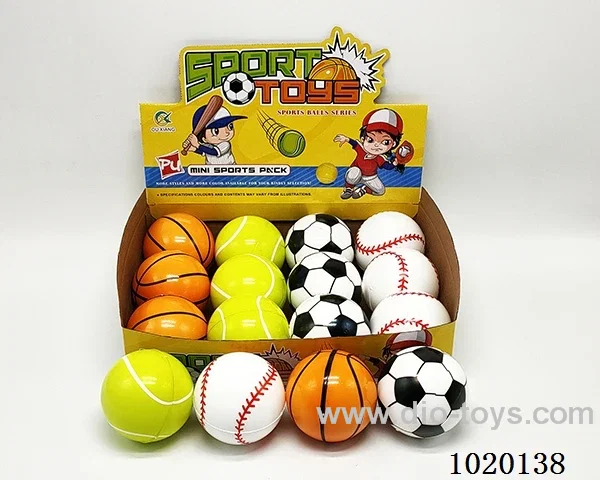 12pcs 10cm Bouncy Ball 4sets mixed loading in display box
