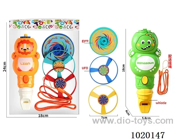 Flying saucer&gyro&whistle in opp bag