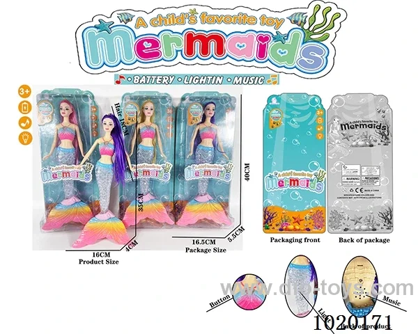 13.5inch 18cm barbie with light&music 3color mixed loading in blister card